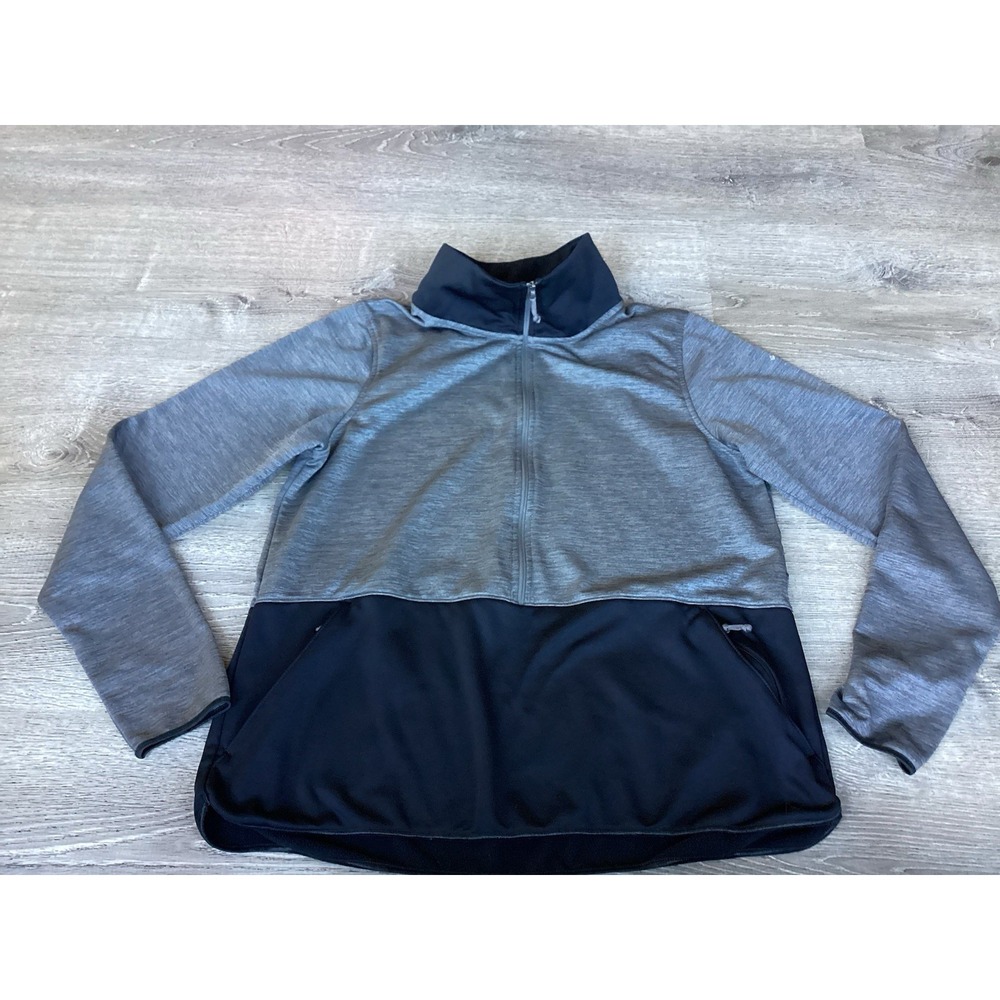 Columbia Women's Size XL Black Gray Zip Pullover Sweatshirt Workout Casual